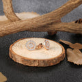Shiny Created Diamonds Halo Rose Gold Layered Stud Earrings - Brilliant Co