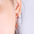 Exotic Wild Floral Hoop Rose Gold Layered Earrings