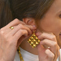 Fascination Geometric Style Diamond Shape Metallic Earrings Gold