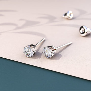 Medici Glam White Gold Stud Earrings - Brilliant Co