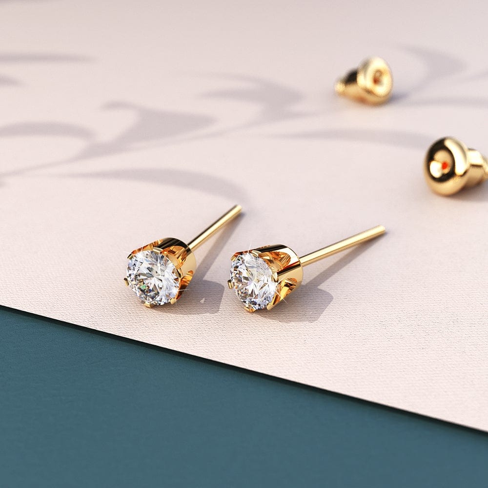 Gold crystal outlet studs