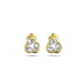 Crater Zircon Gold Stud Earrings - Brilliant Co