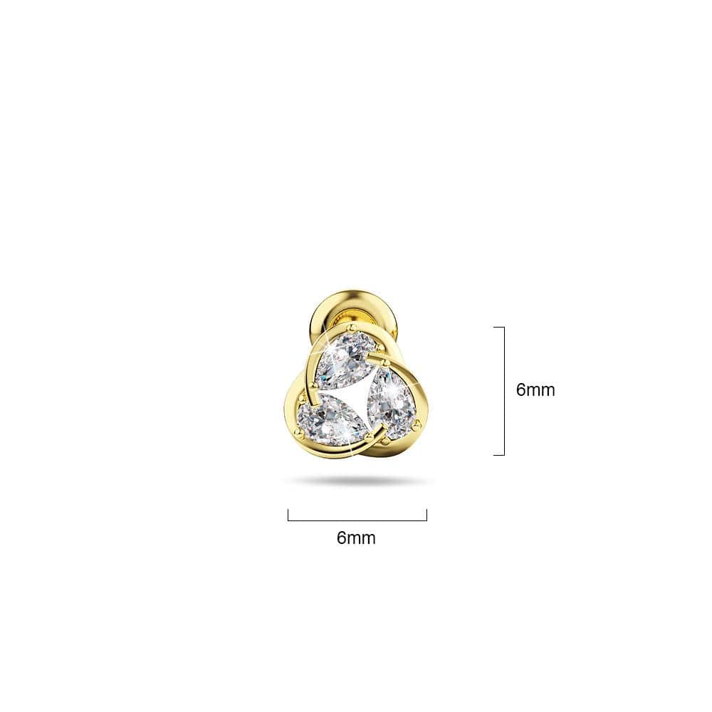 Crater Zircon Gold Stud Earrings - Brilliant Co