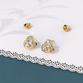 Crater Zircon Gold Stud Earrings - Brilliant Co