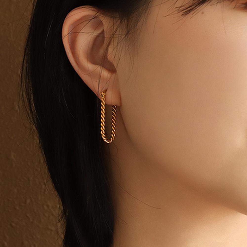 Chic Gold Titanium Dangle Earrings - Brilliant Co