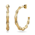 Bamboo Connector Hoop Gold Layered Earrings - Brilliant Co