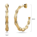 Bamboo Connector Hoop Gold Layered Earrings - Brilliant Co