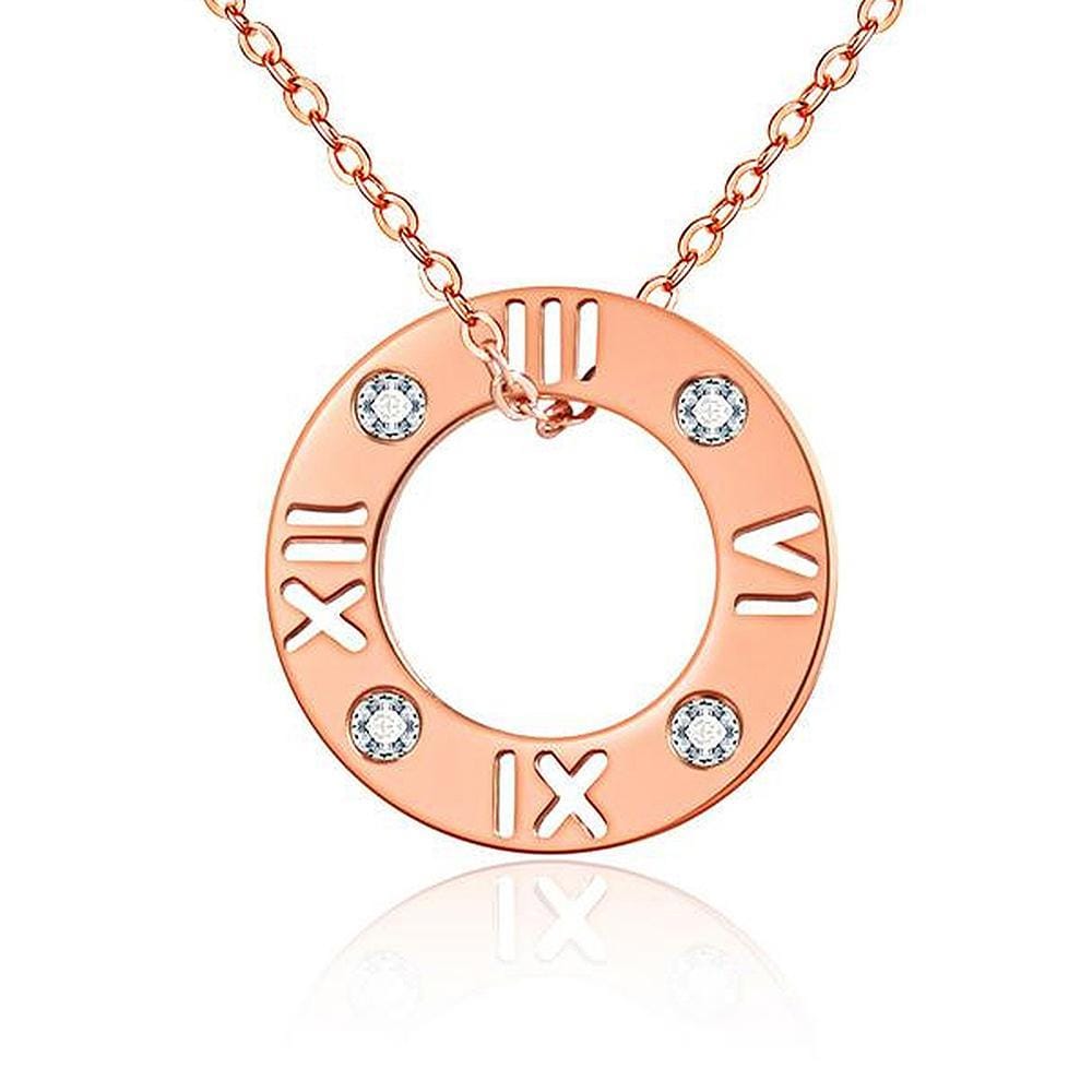 Roman numeral store circle necklace