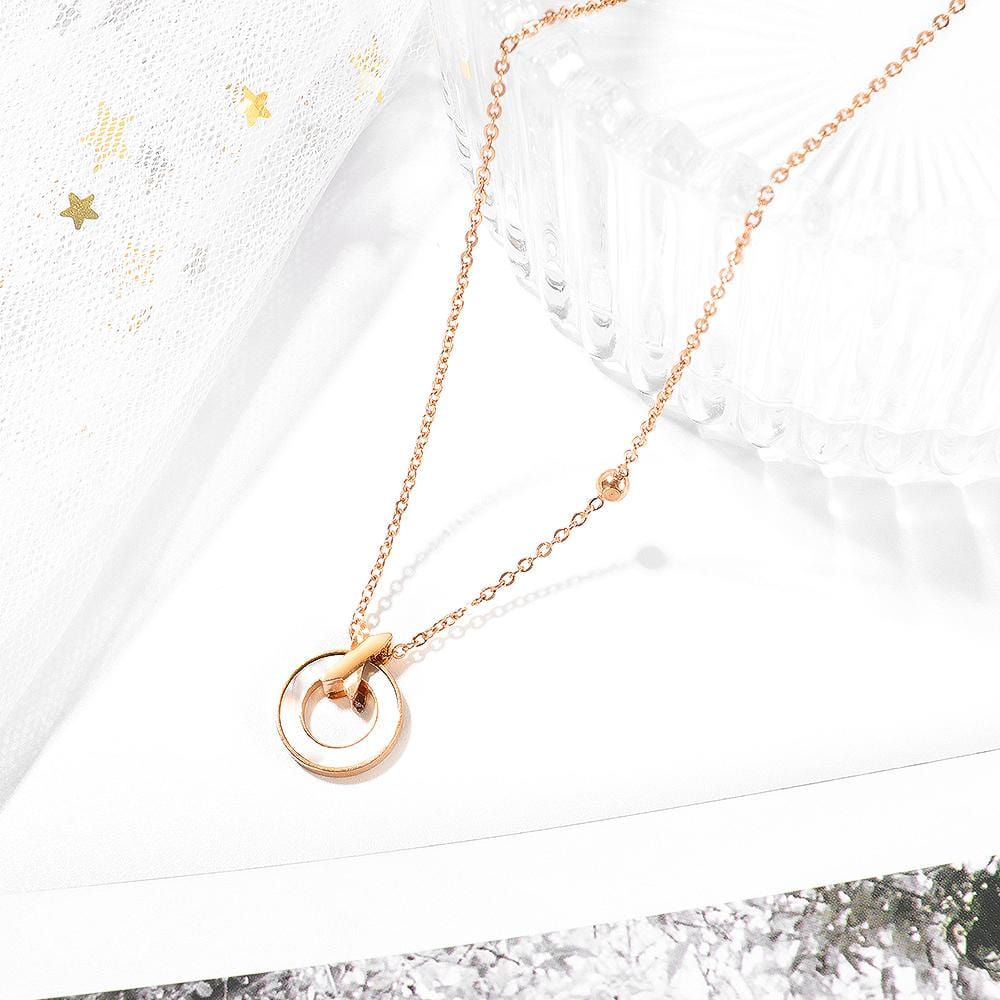 Pearl Oysters Golden Pendant Necklace in Rose Gold Layered Steel Jewellery