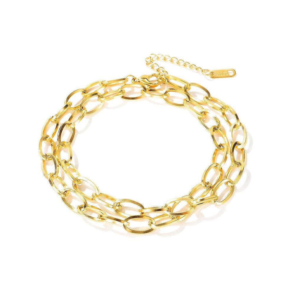 Multilayer 2 piece Swirl Pendant Necklace in Gold Layered Steel Jewellery - Brilliant Co
