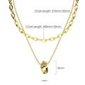 Multilayer 2 piece Swirl Pendant Necklace in Gold Layered Steel Jewellery - Brilliant Co