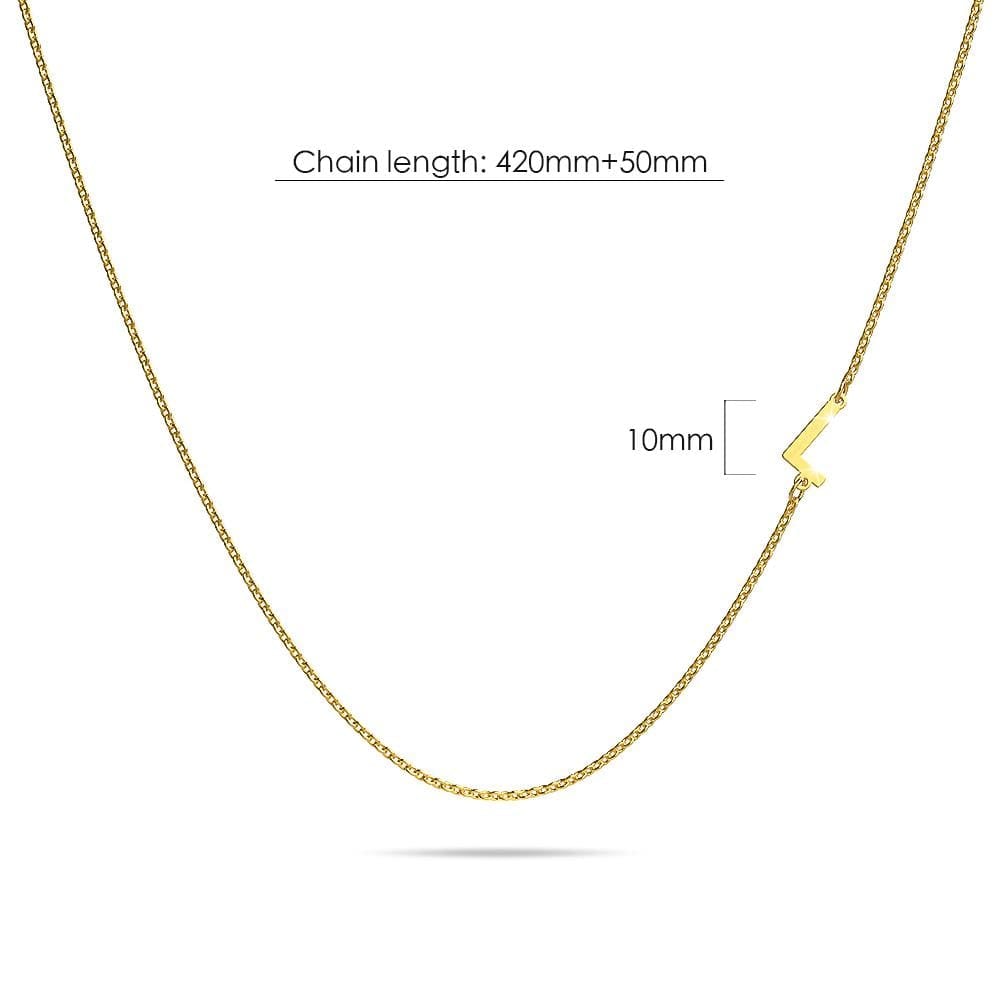 Bold Alphabet Letter Initial Charm Necklace in Gold Tone - 48