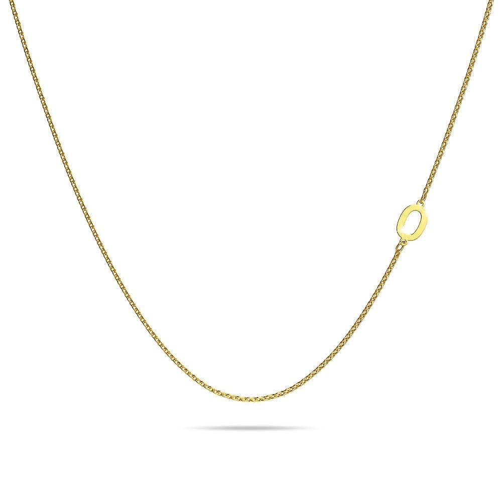 Bold Alphabet Letter Initial Charm Necklace in Gold Tone - 58