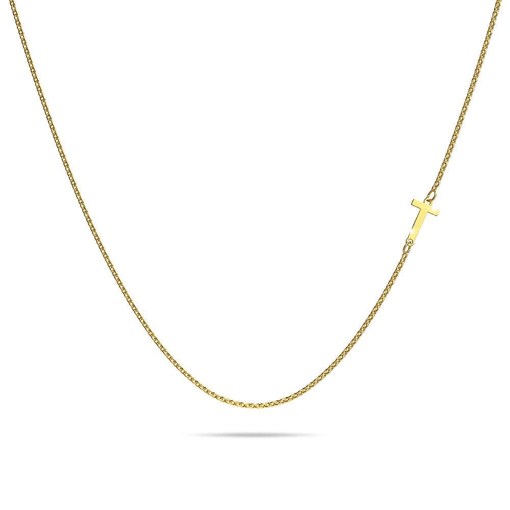 Bold Alphabet Letter Initial Charm Necklace in Gold Tone - 78