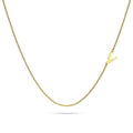 Bold Alphabet Letter Initial Charm Necklace in Gold Tone - 86