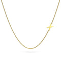 Bold Alphabet Letter Initial Charm Necklace in Gold Tone - 94