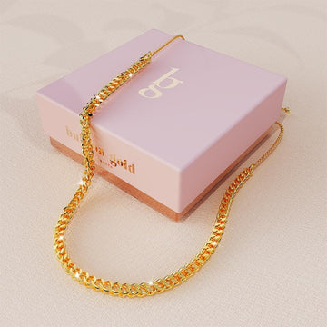 Medusa Weave Link Gold Titanium Chain Slider Necklace - Brilliant Co