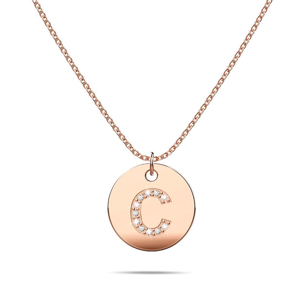 Initials Fabulous Alphabet Letter Necklace Rose Gold Layered Steel Jewellery - 10