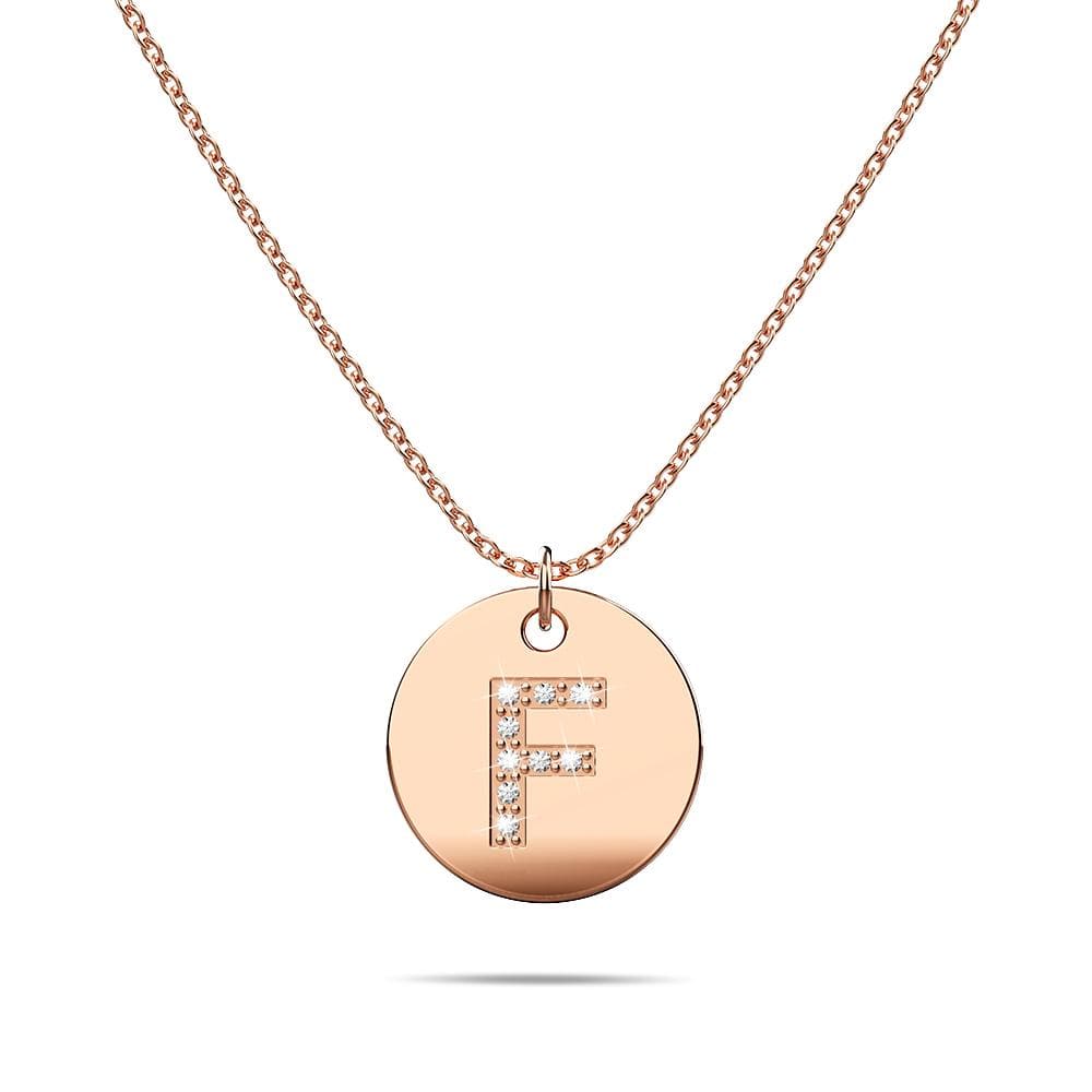 Initials Fabulous Alphabet Letter Necklace Rose Gold Layered Steel Jewellery - 22