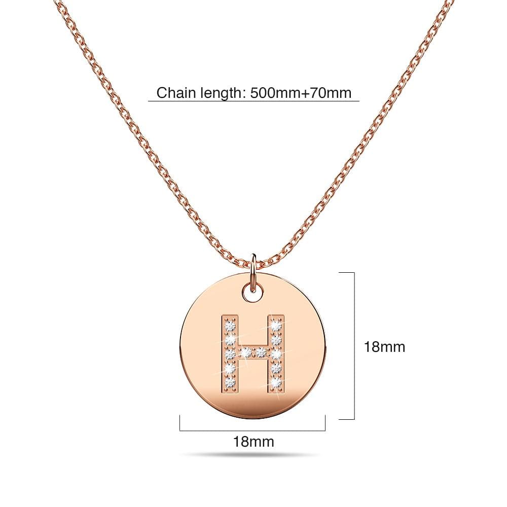 Initials Fabulous Alphabet Letter Necklace Rose Gold Layered Steel Jewellery - 32