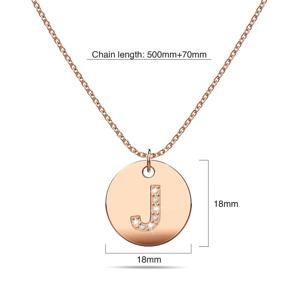 Initials Fabulous Alphabet Letter Necklace Rose Gold Layered Steel Jewellery - 40