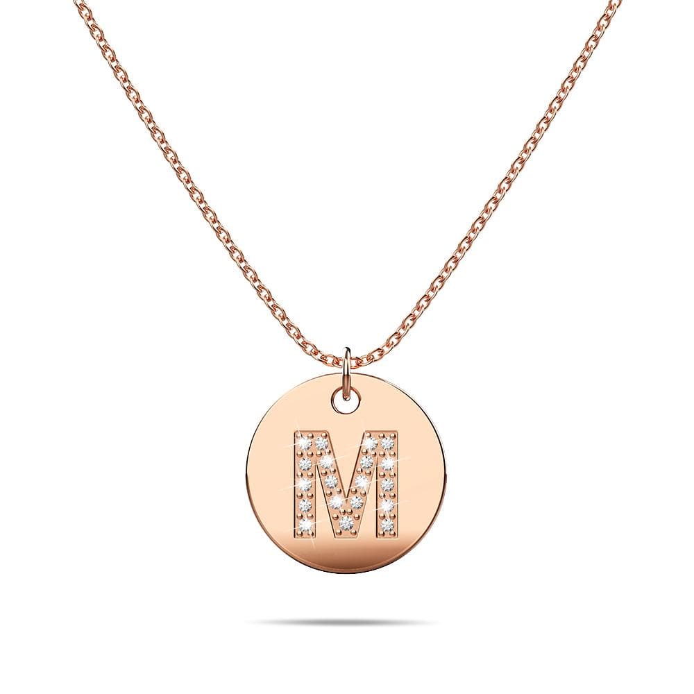 Initials Fabulous Alphabet Letter Necklace Rose Gold Layered Steel Jewellery - 50