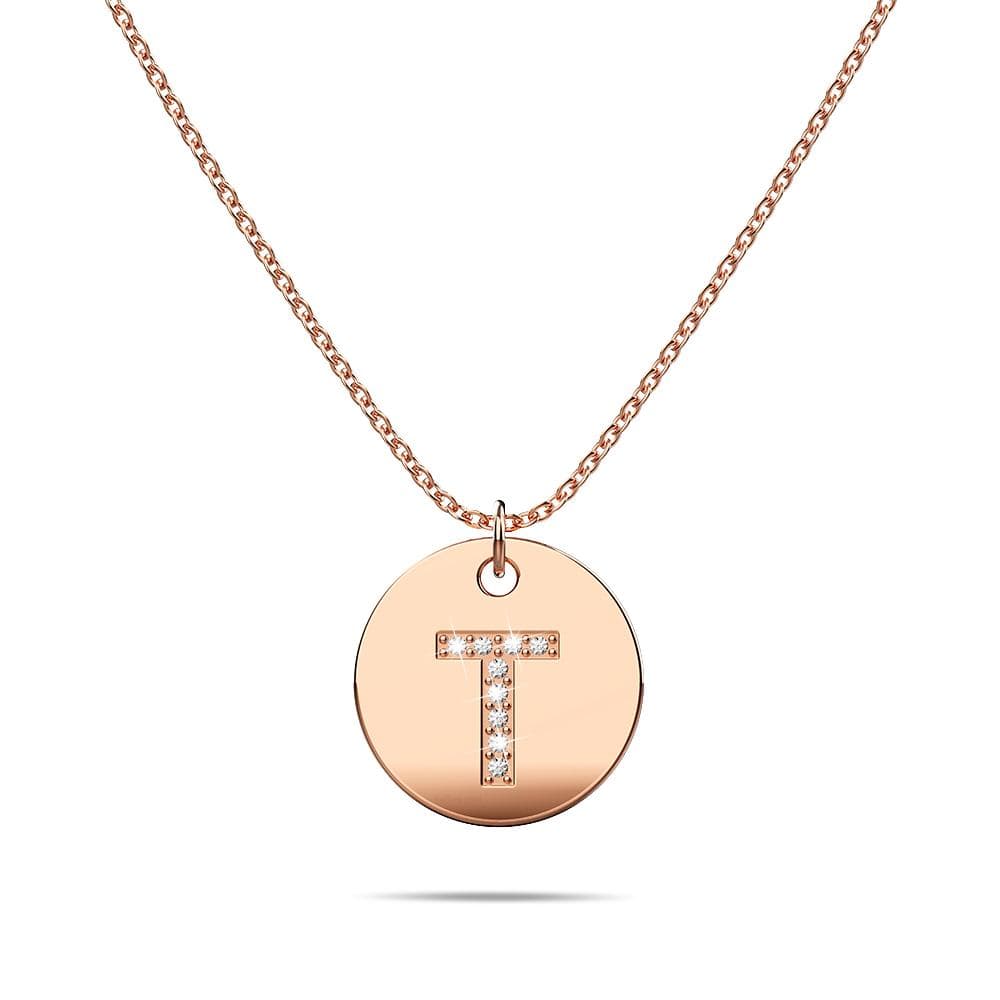 Initials Fabulous Alphabet Letter Necklace Rose Gold Layered Steel Jewellery - 78