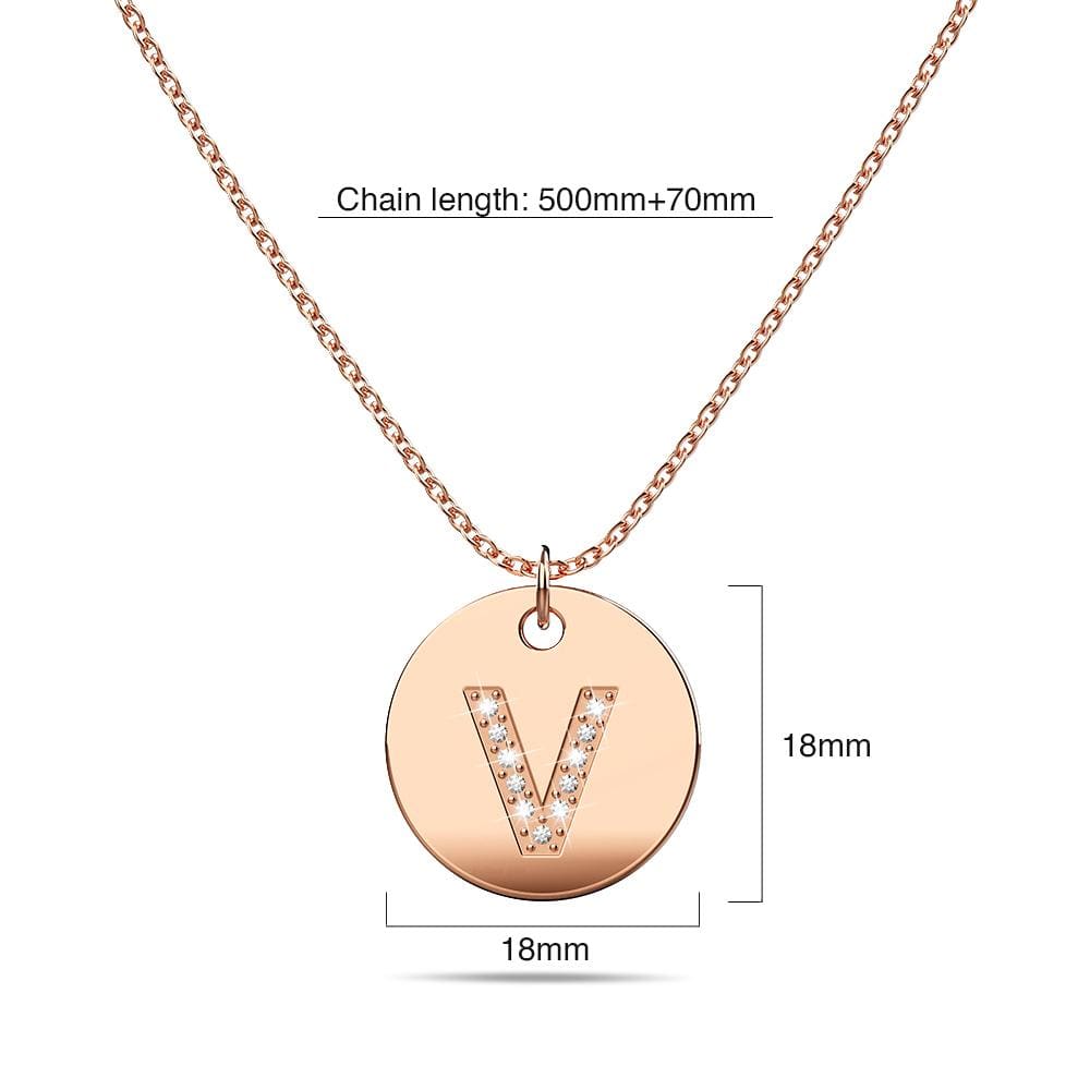 Initials Fabulous Alphabet Letter Necklace Rose Gold Layered Steel Jewellery - 88