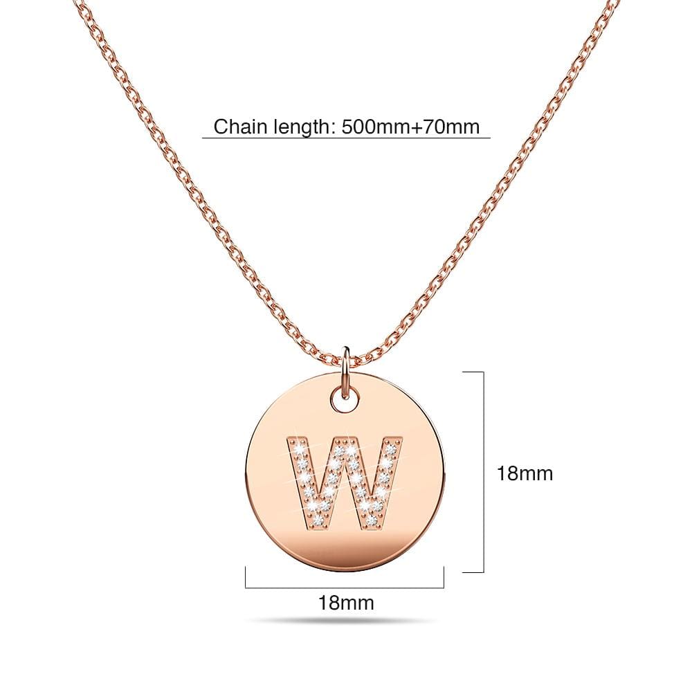 Initials Fabulous Alphabet Letter Necklace Rose Gold Layered Steel Jewellery - 92