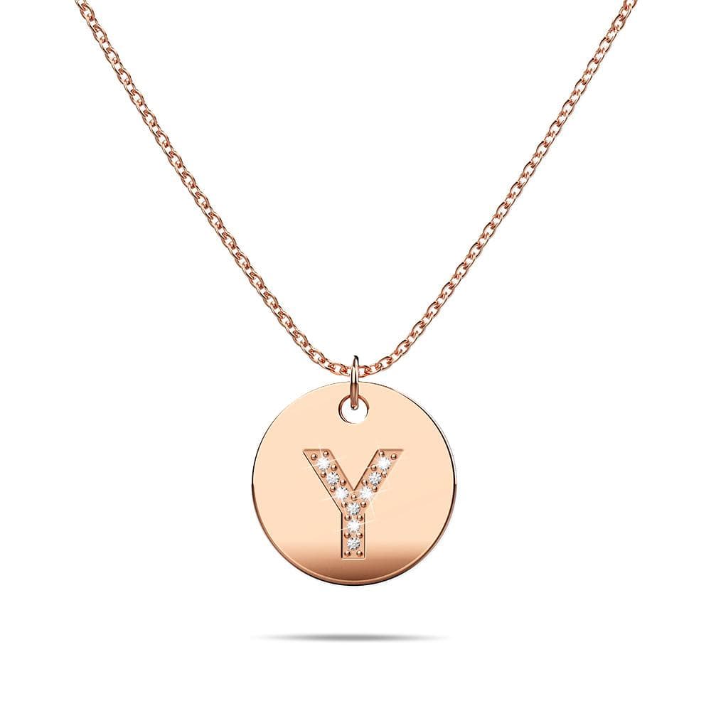 Initials Fabulous Alphabet Letter Necklace Rose Gold Layered Steel Jewellery - 98