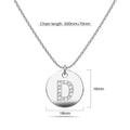 Initials Fabulous Alphabet Letter Necklace White Gold Layered Steel Jewellery - 16