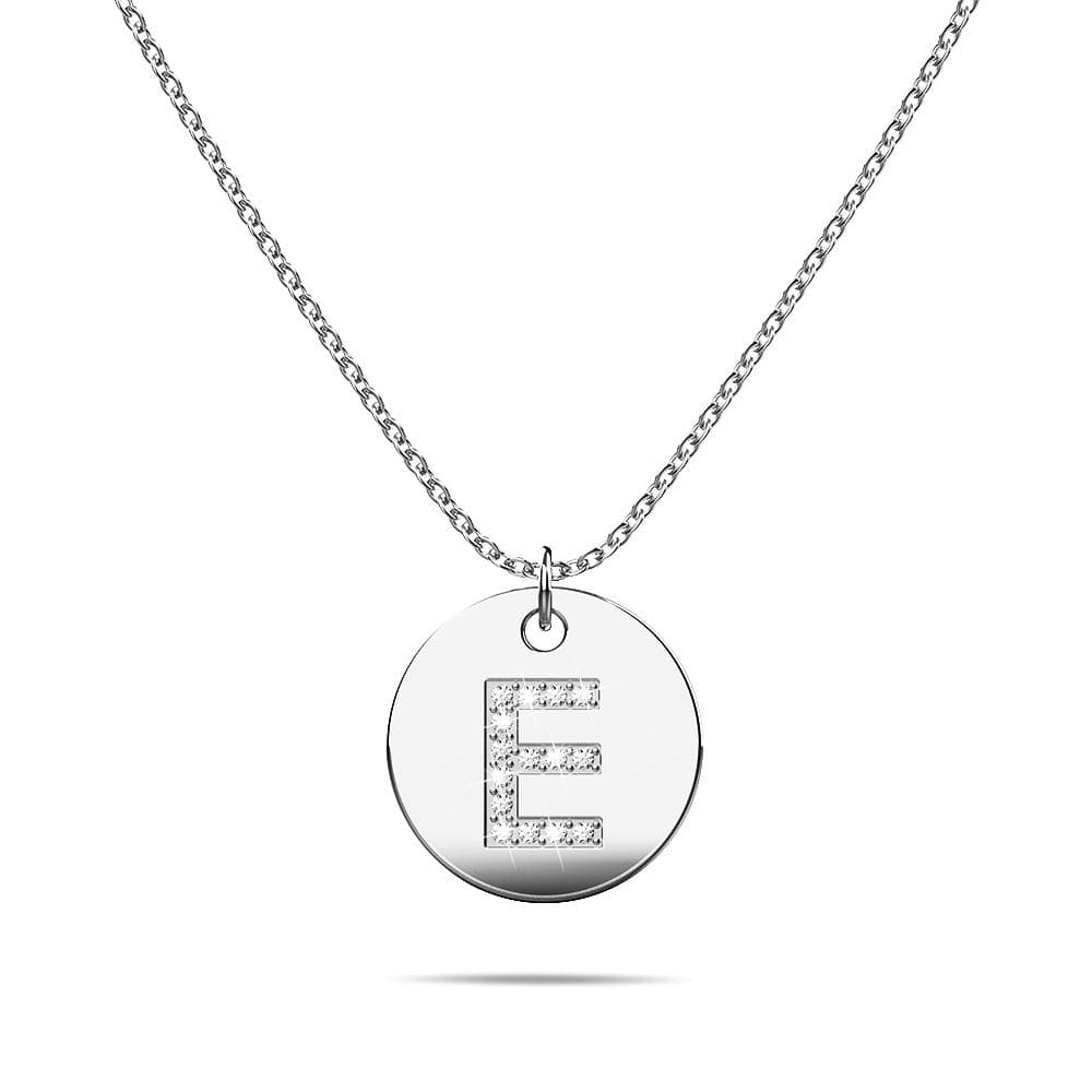 Initials Fabulous Alphabet Letter Necklace White Gold Layered Steel Jewellery - 18
