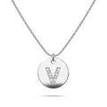 Initials Fabulous Alphabet Letter Necklace White Gold Layered Steel Jewellery - 86