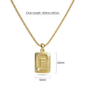 Vintage Inspired Initial Medal Gold Bar Pendant Round Box Chain Necklace - 24