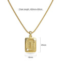 Vintage Inspired Initial Medal Gold Bar Pendant Round Box Chain Necklace - 36