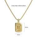 Vintage Inspired Initial Medal Gold Bar Pendant Round Box Chain Necklace - 52