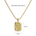 Vintage Inspired Initial Medal Gold Bar Pendant Round Box Chain Necklace - 60