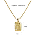 Vintage Inspired Initial Medal Gold Bar Pendant Round Box Chain Necklace - 64