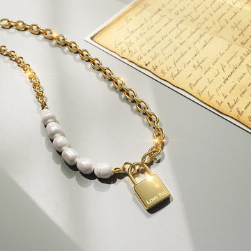 Elinor Freshwater Baroque Pearls Lock-Pendant Necklace