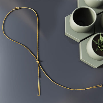 Gold Layered Double Asymmetrical Tassel Necklace