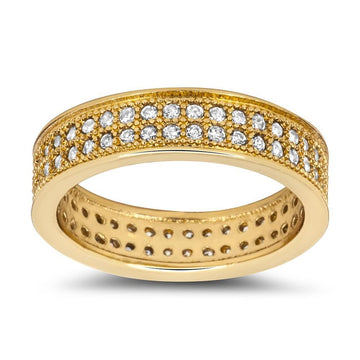 Detailed Milligrain Crystal Ring Made With Crystal Elements