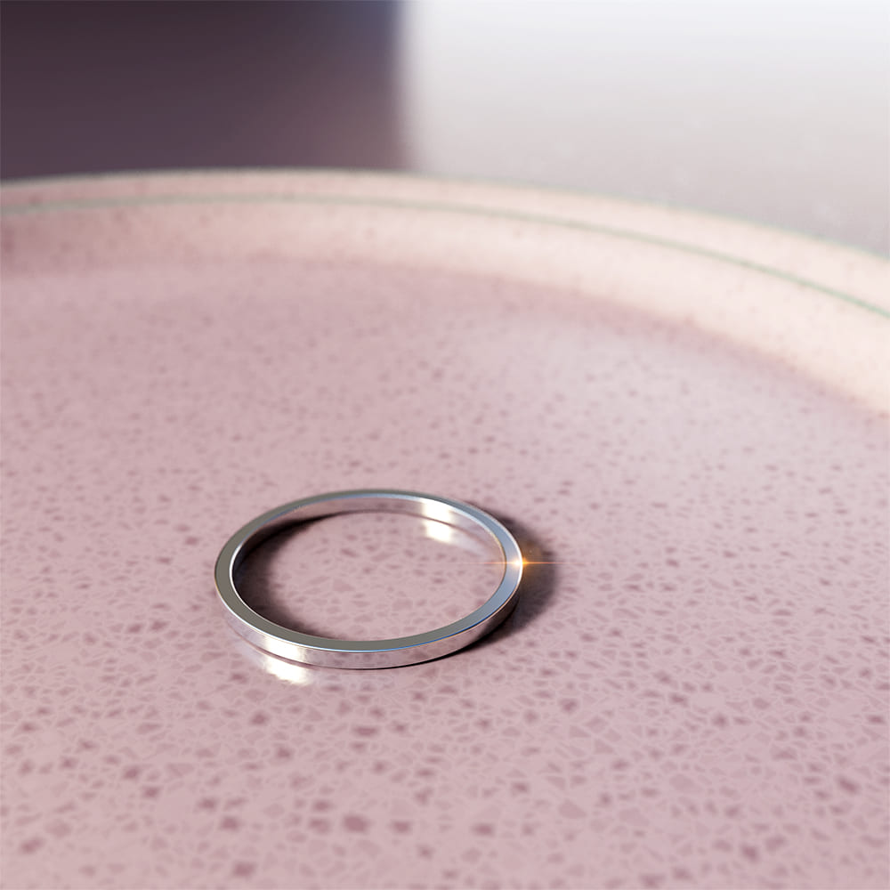 White Gold Simplicity Slim Ring