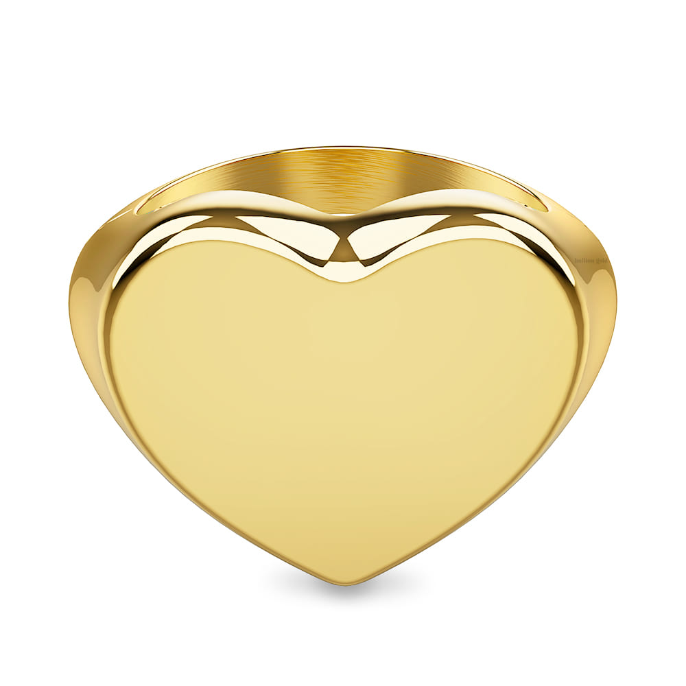 Heart's Desire Signet Gold Layered Ring in 16mm