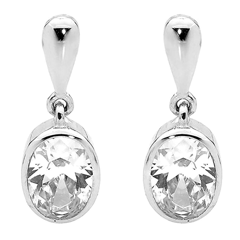Cubic Zirconia Drop Earrings Clear - Brilliant Co