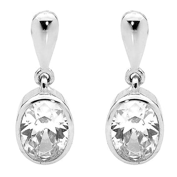 Cubic Zirconia Drop Earrings Clear - Brilliant Co