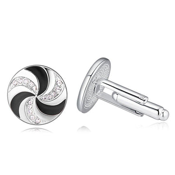 Mighty Cufflink Black Embellished with Swarovski® crystals
