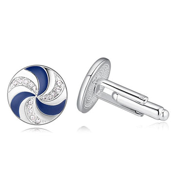 Mighty Cufflink Blue Embellished with Swarovski crystals