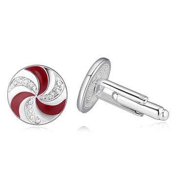 Mighty Cufflink Red Embellished with Swarovski crystals