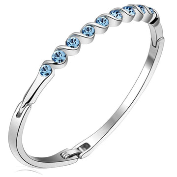 Paris Bangle Embellished with Swarovski® Crystals Blue