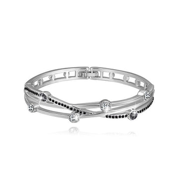 Lovers Crossing Bangle Embellished with Swarovski® crystals Multicolour
